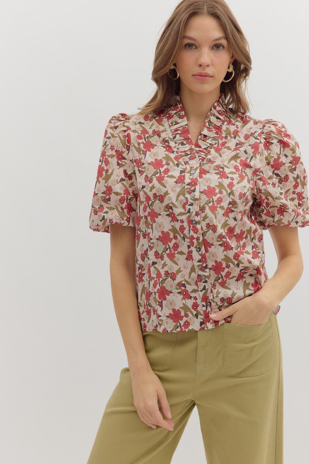 Wild Rose Ruffle Blouse