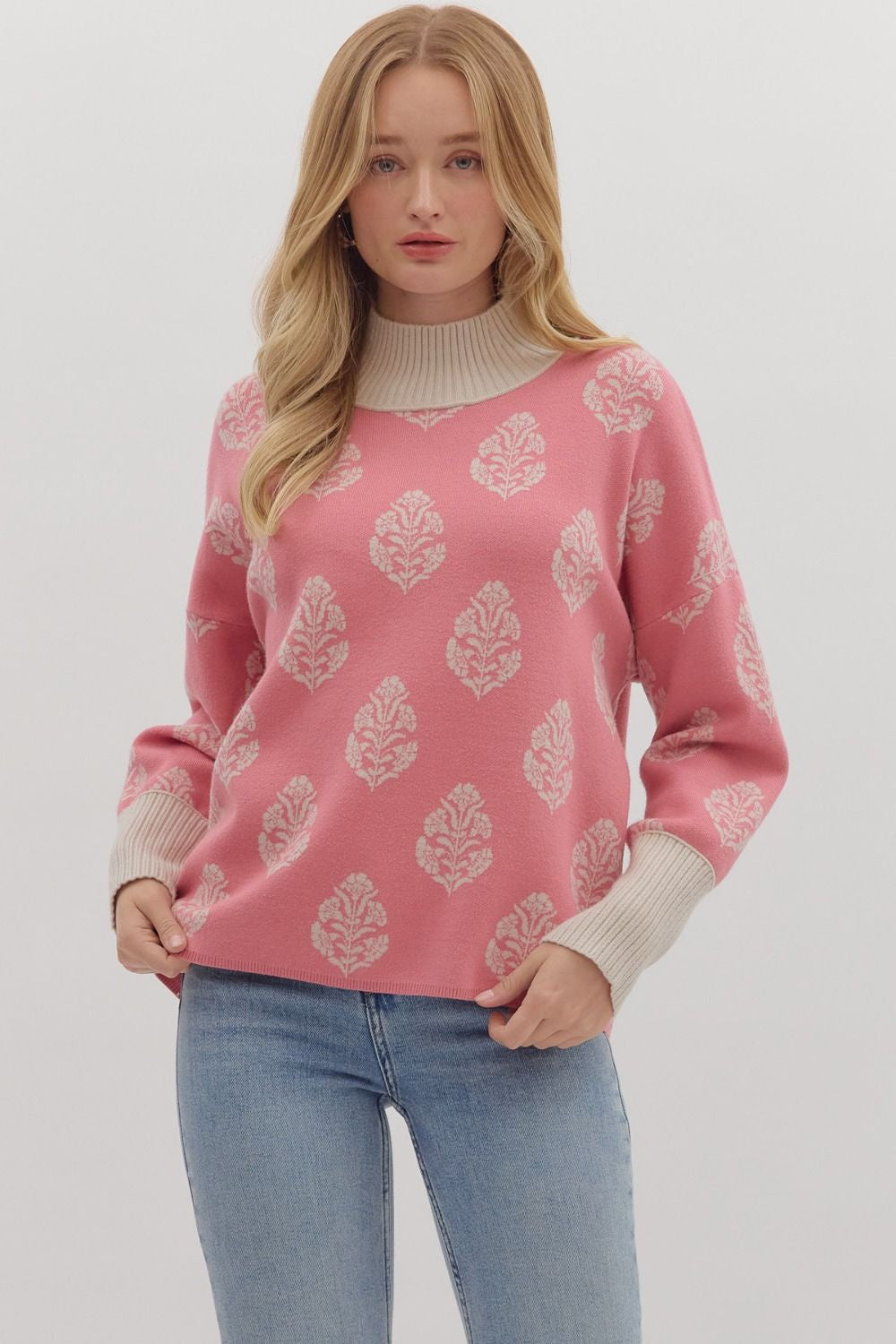 Blush Charm Jacquard Sweater
