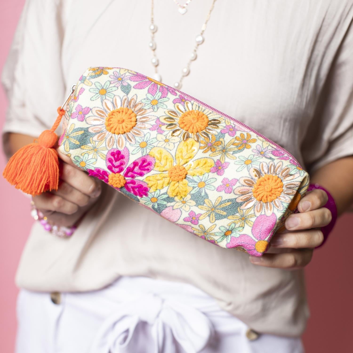 Fancy Floral Small Zipper Pouch