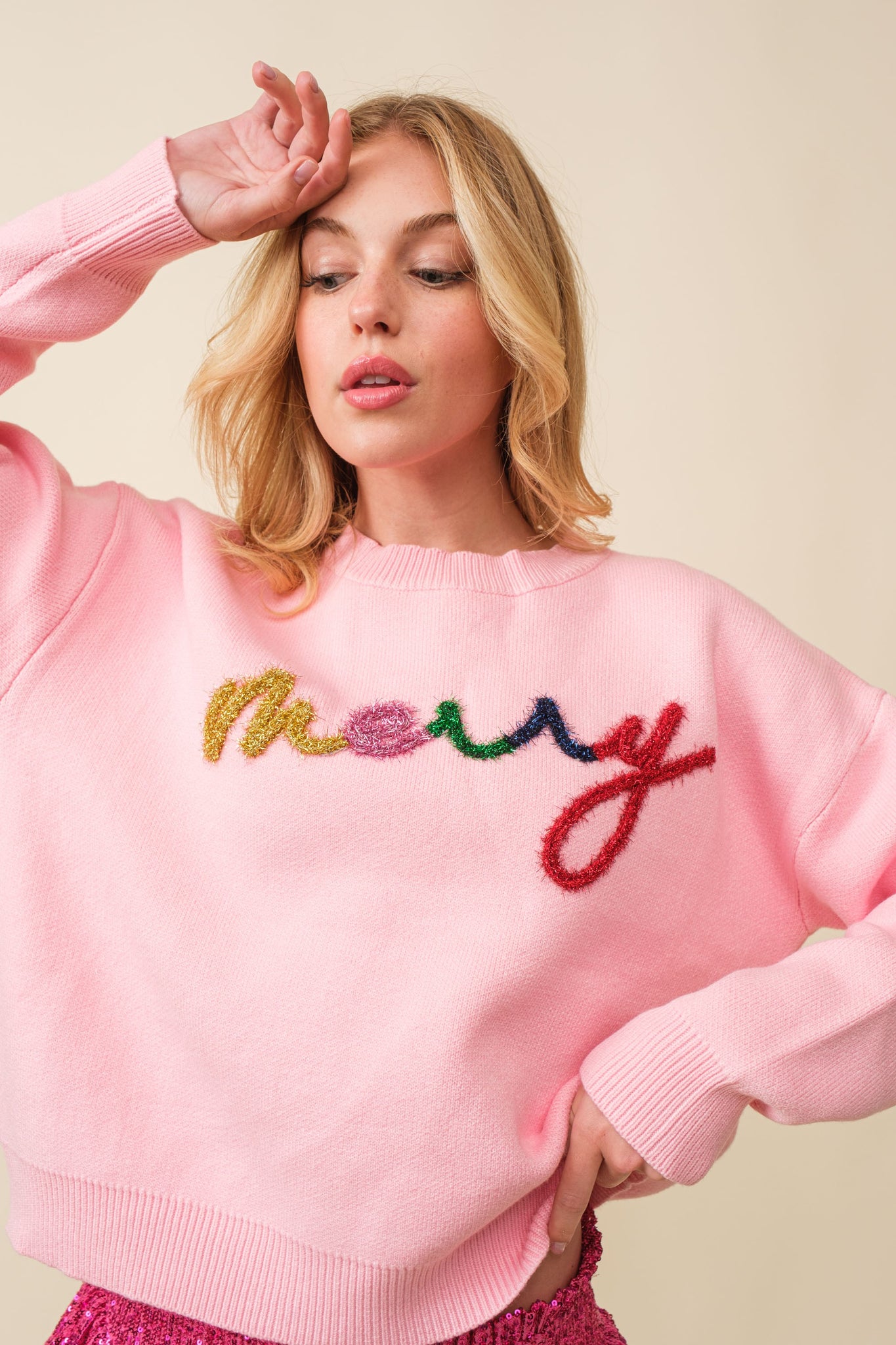 Merry Pink Sweater