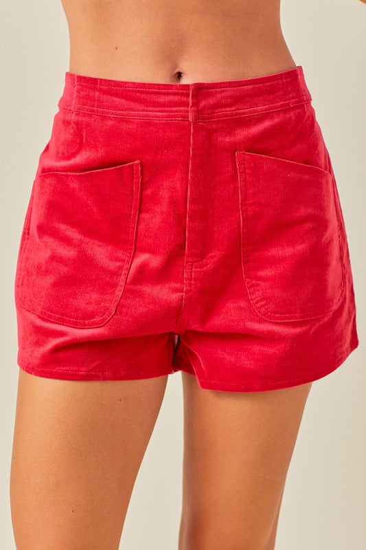 My Takeaway Corduroy Shorts - Red