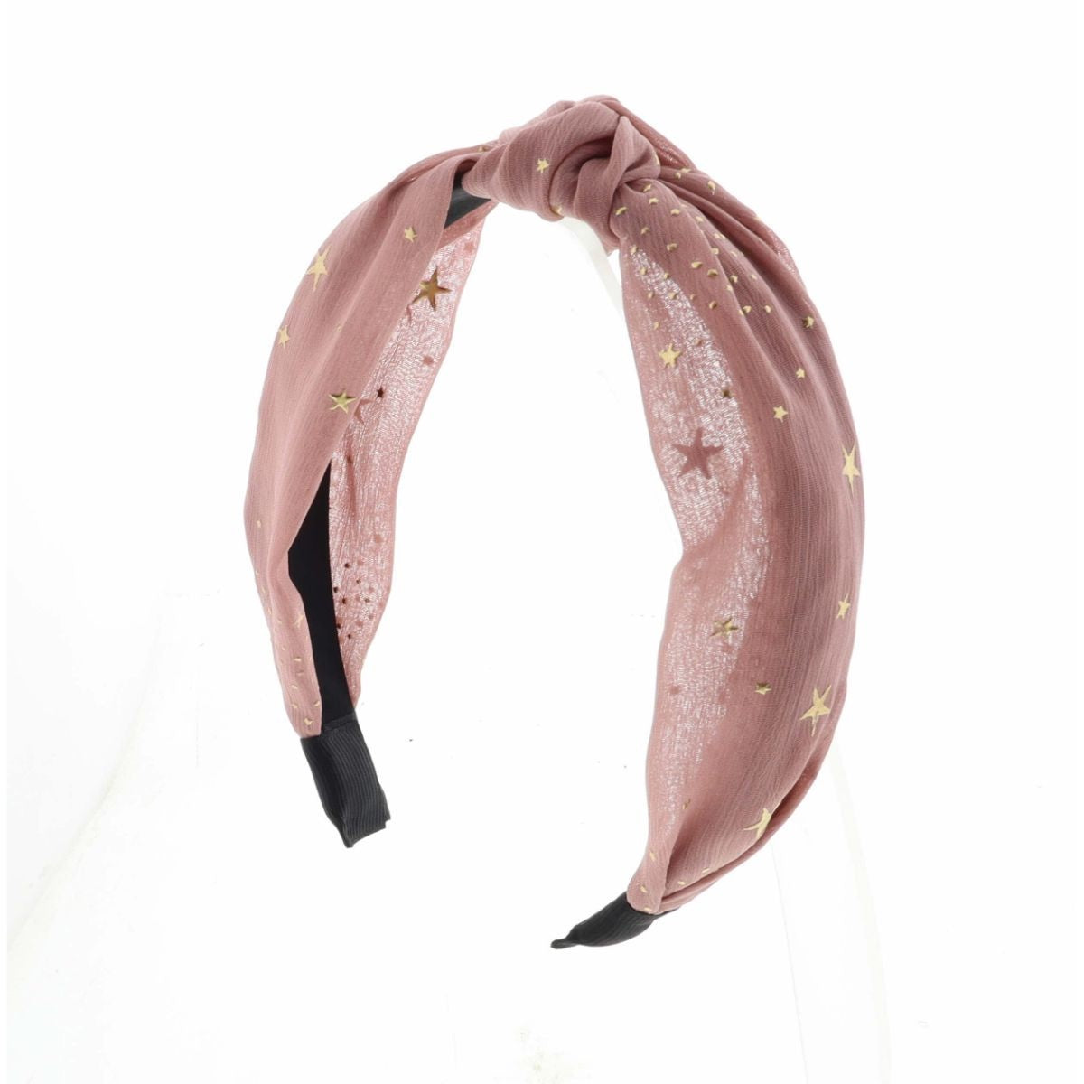 Thin Pink & Gold Star Print Headband