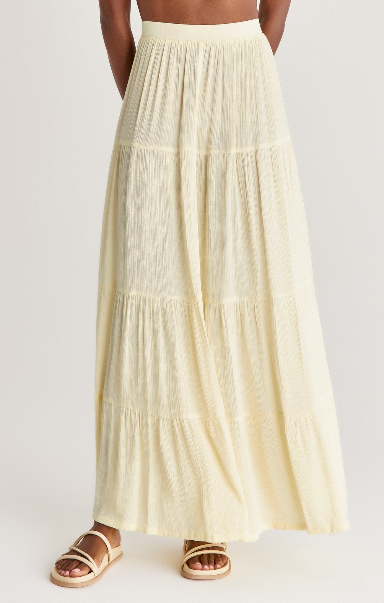 Nicola Crinkled Tiered Skirt Sunrise