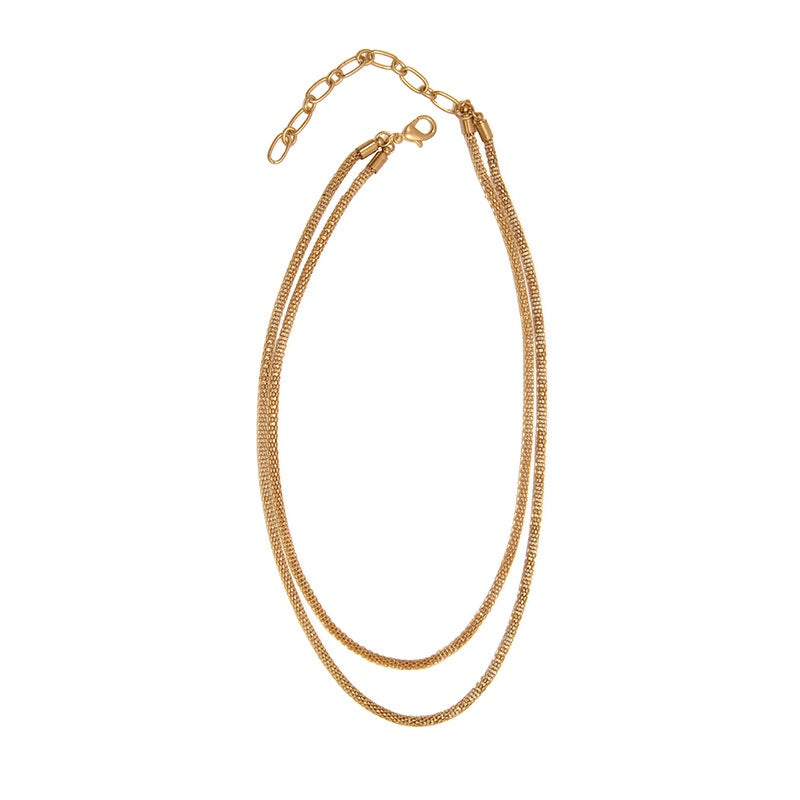 Layered Gold Mesh Necklace