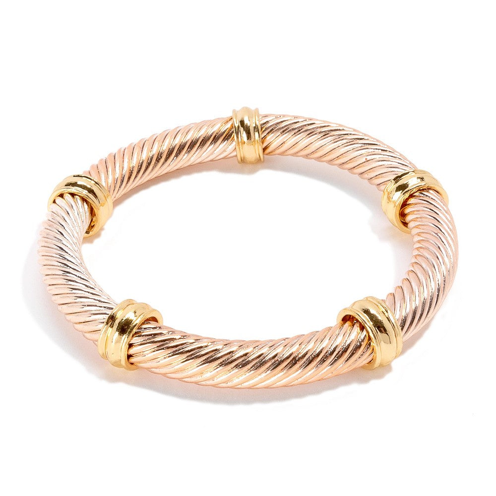 Twisted Cable Bracelet - Rose Gold