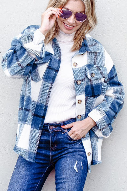 On my Mind Shacket - Blue