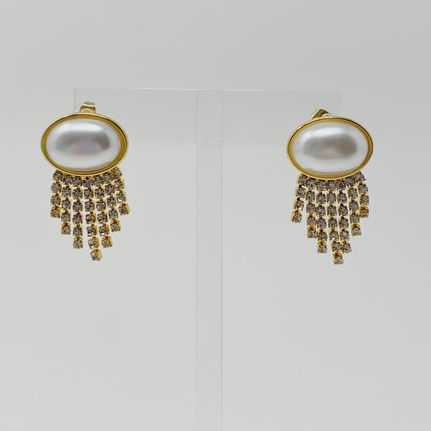 Pearl Button Cascade Earrings