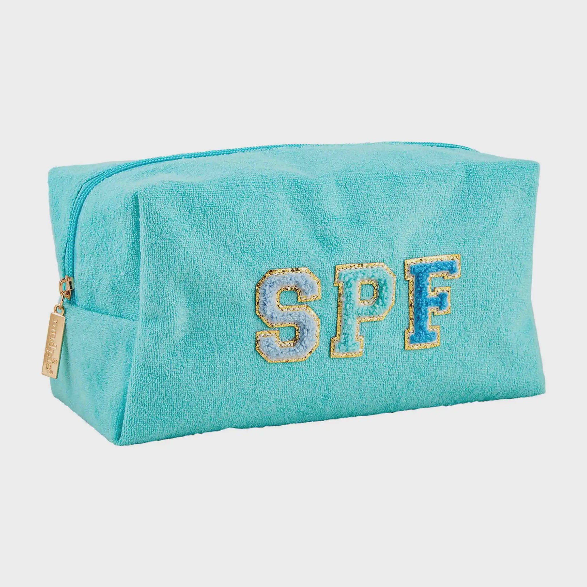 Terrycloth Patch Pouch - Blue