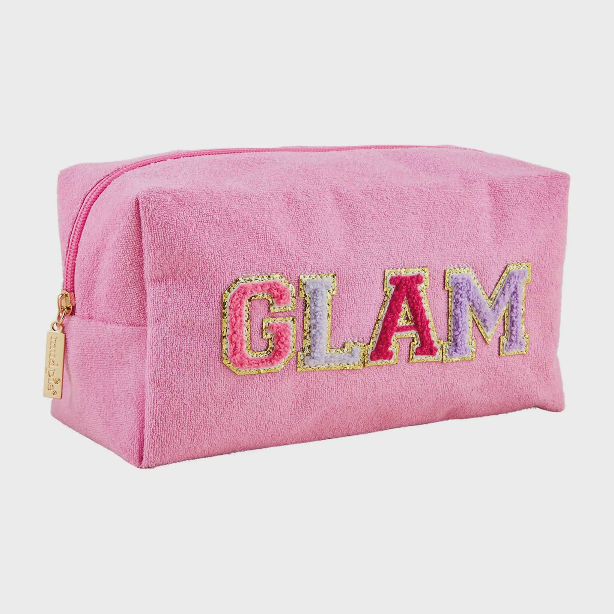 Terrycloth Patch Pouch - Pink