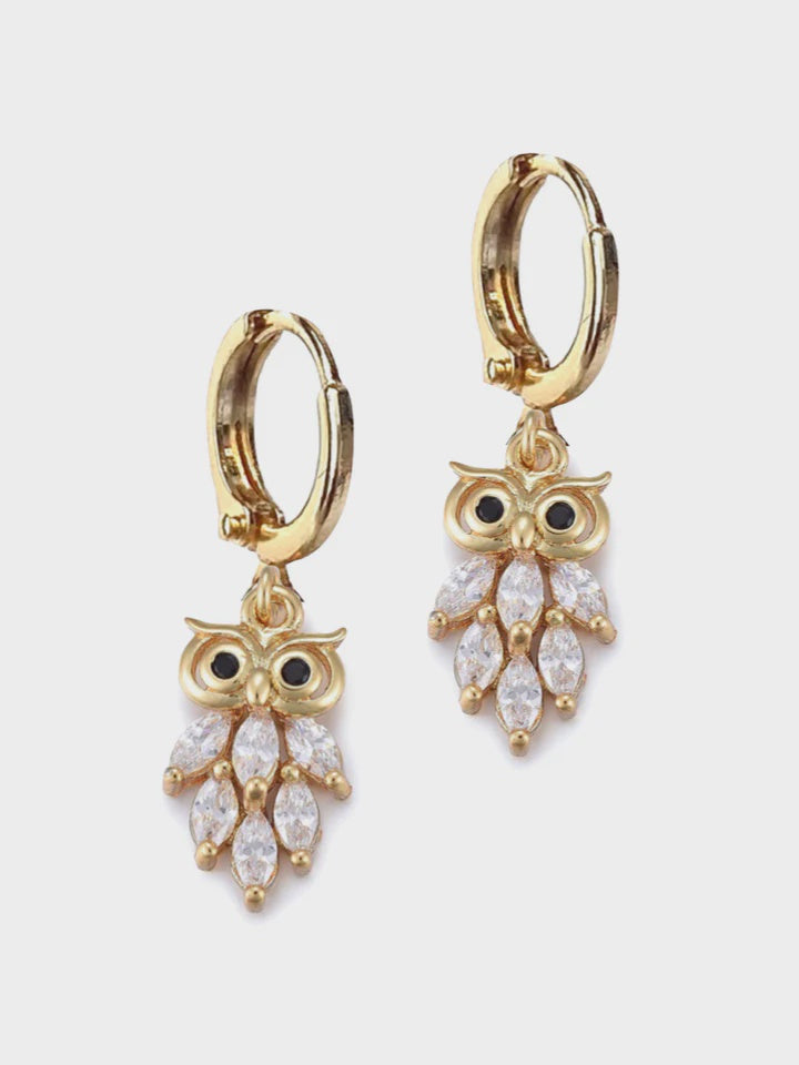 Owl Huggie Earrings