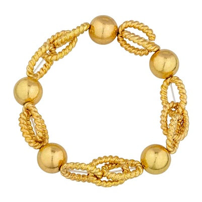 Gold Bead and Chain Bracelet