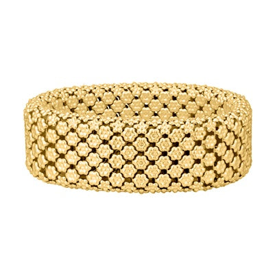 Wide Gold Textured Bracelet