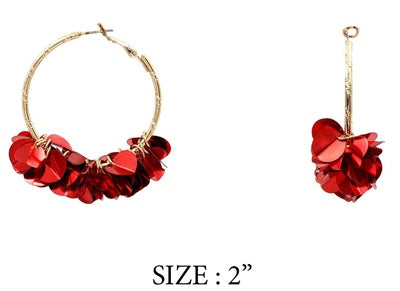 Red Layered Hoop Earring