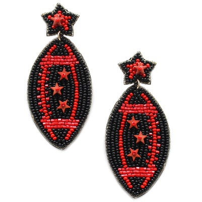 Football Beaded Earrings