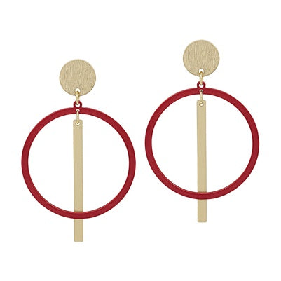 Red Circle Earrings