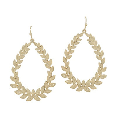 Gold Leaf Teardrop Earring