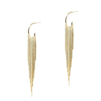 Chain Tassel Huggie Hoop