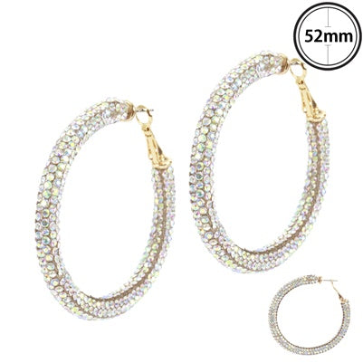 Rhinestone Hoops 2"