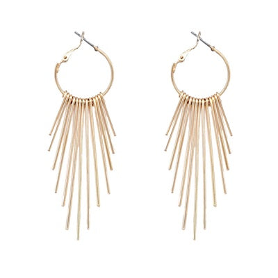 Gold Bar Hoop Earrings