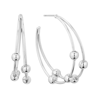 Silver Layered Hoops