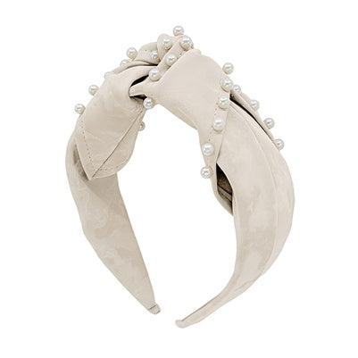 Pearl Leather Headband