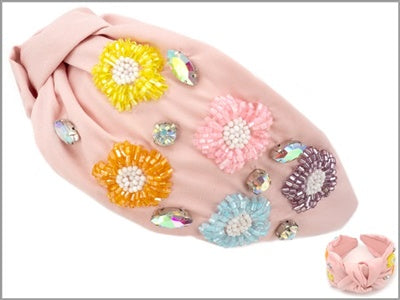 Beaded Flowers Headband
