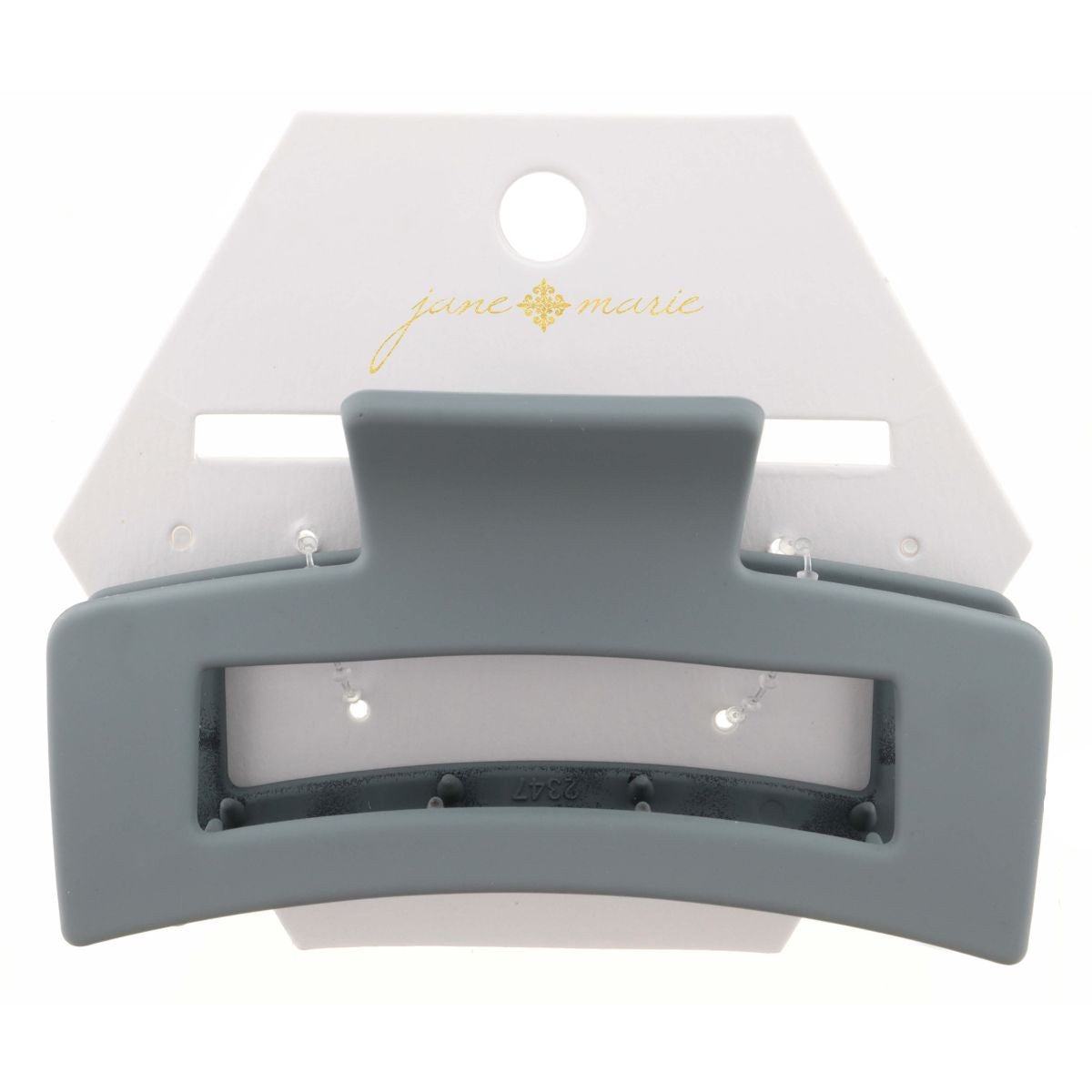 Large Grey Rectangle Claw Clip