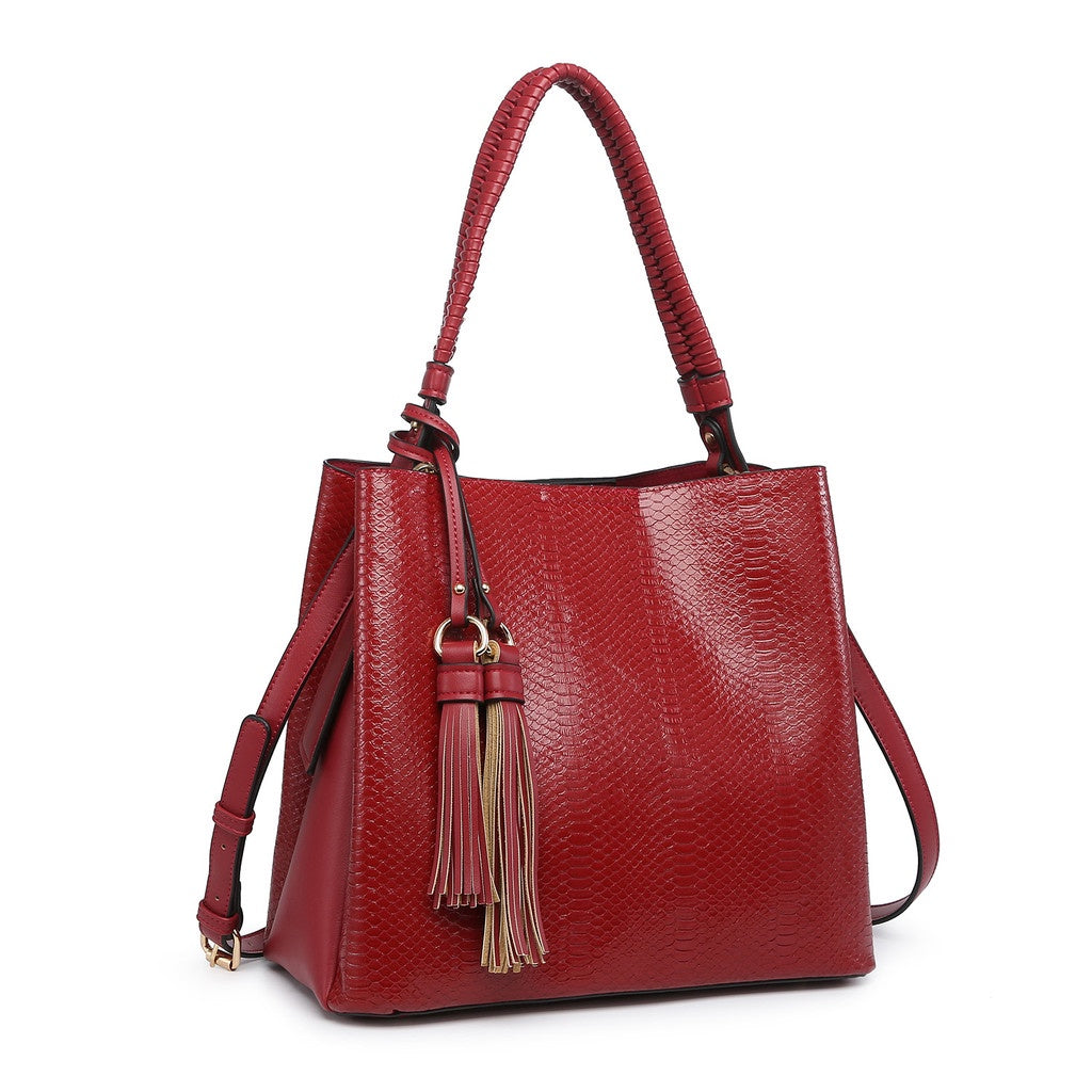 Olivia Textured Hobo - Red