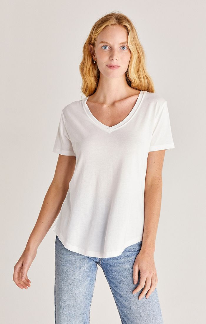Kasey Modal V-Neck Tee - White
