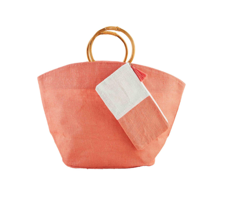 Bright Jute Tote and Case - Clementine
