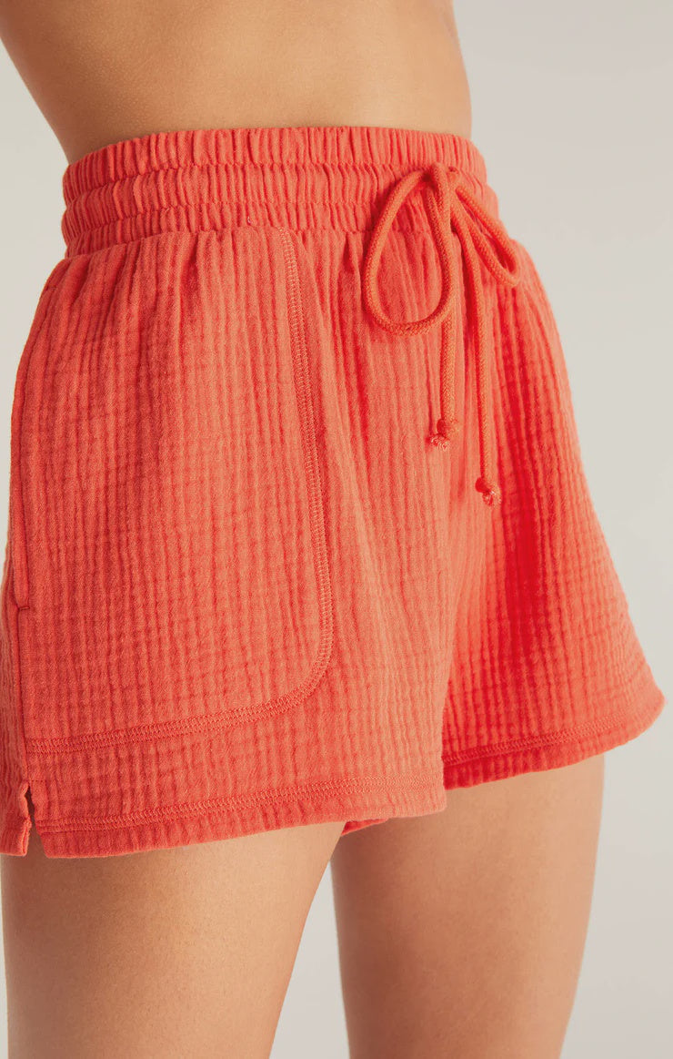 Sunny Gauze Shorts - Blood Orange