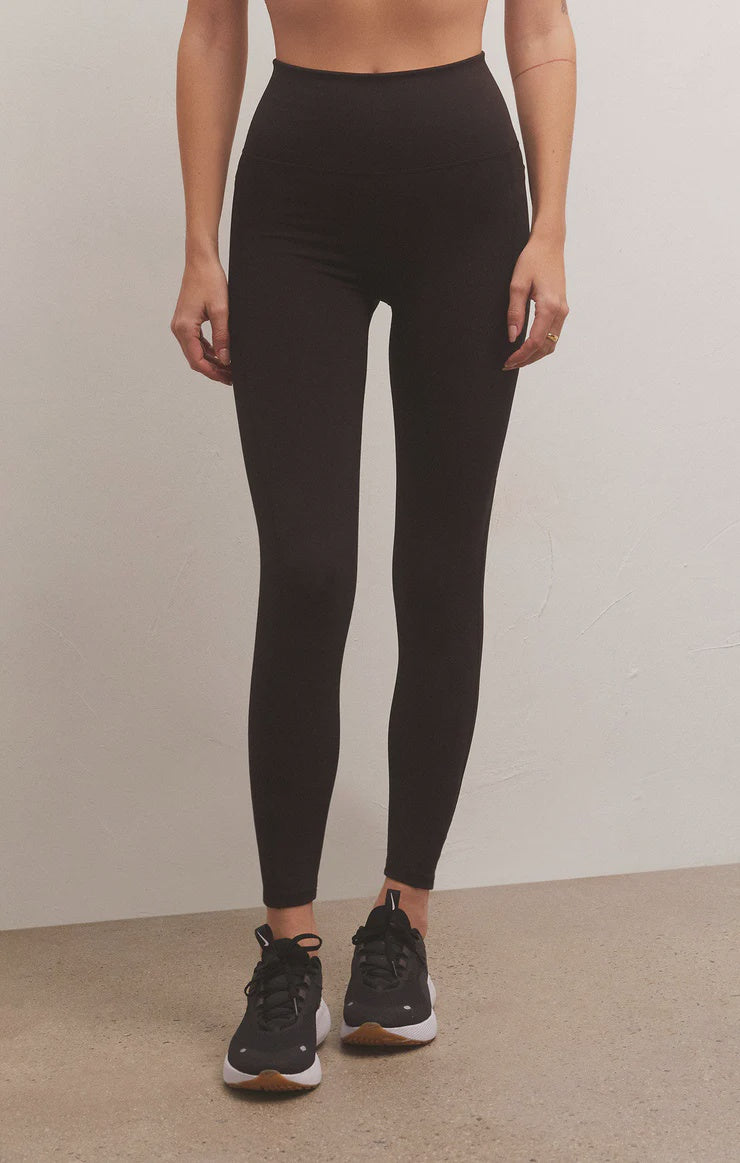 Good Form Ribbed Leggings-Black
