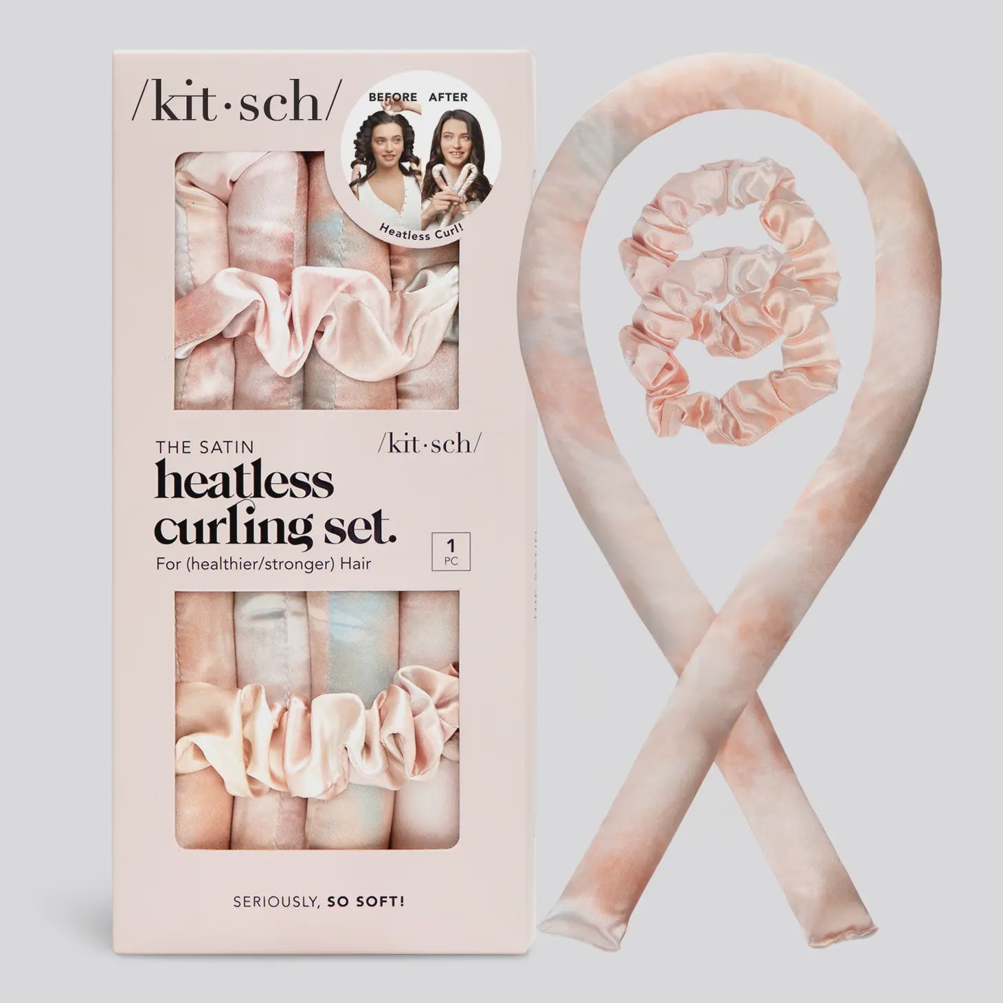 Satin Heatless Curling Set --Sunset Tie Dye