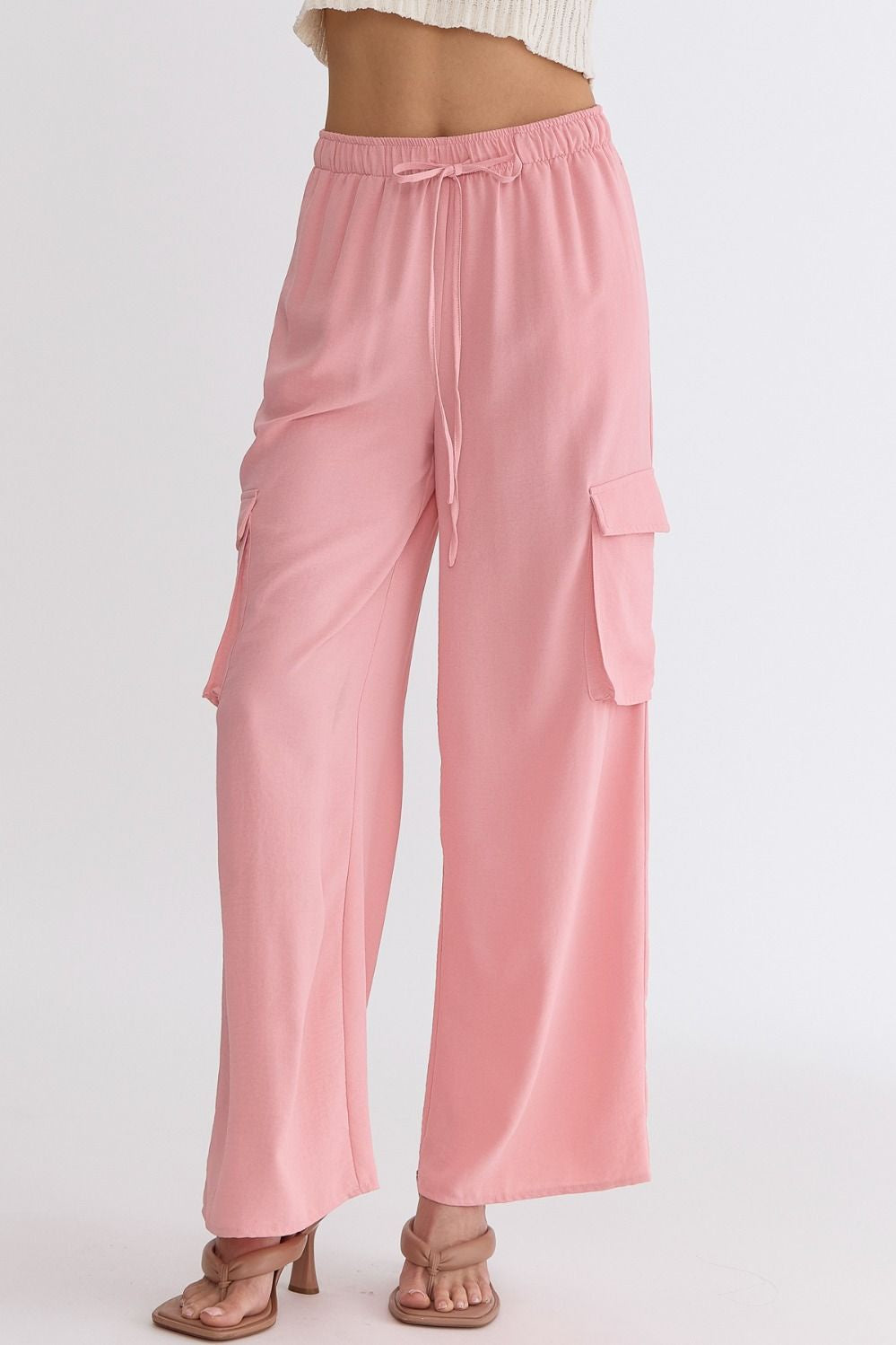 Stay With Me Cargo Pants - Baby Pink