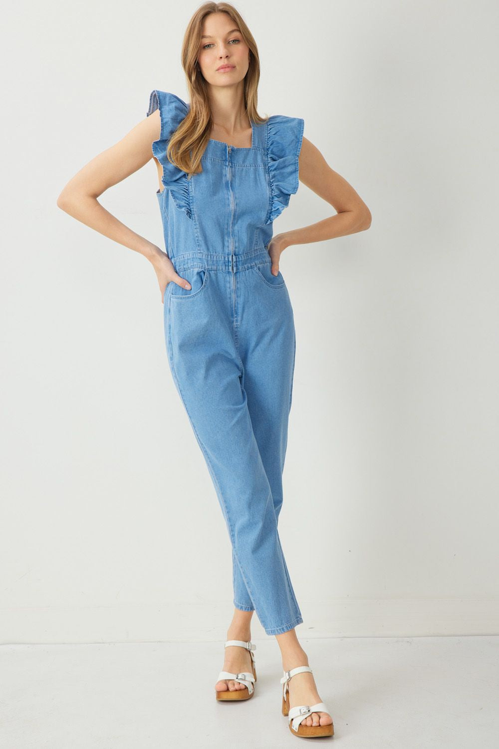 Tell Me About It Denim Jumpsuit