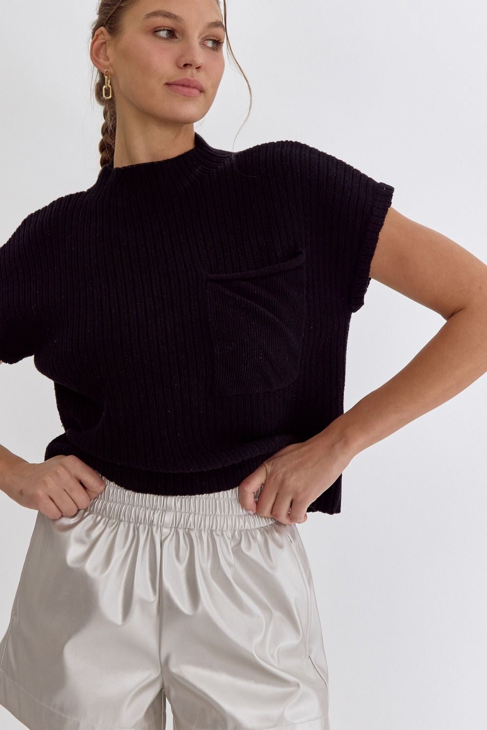 Stitching It Up Sweater - Black