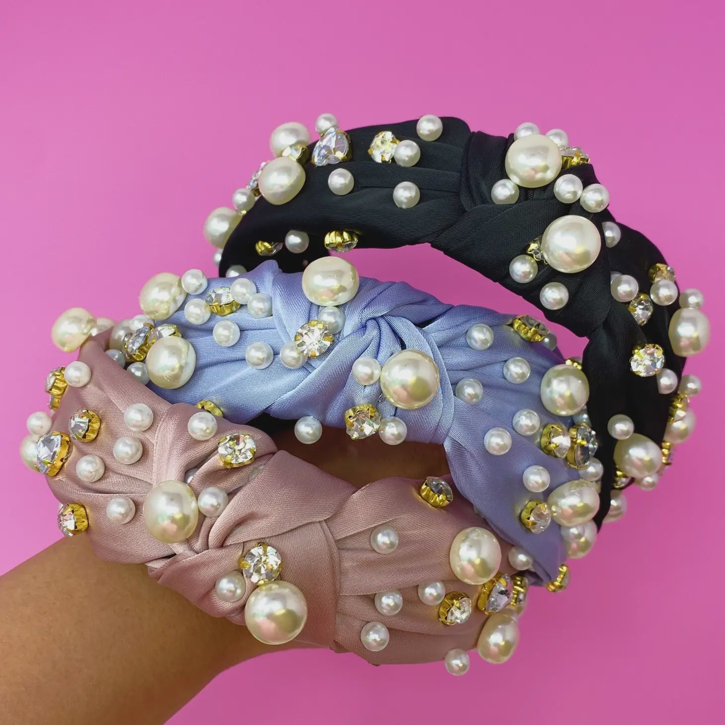 Winslet Jeweled Satin Headband