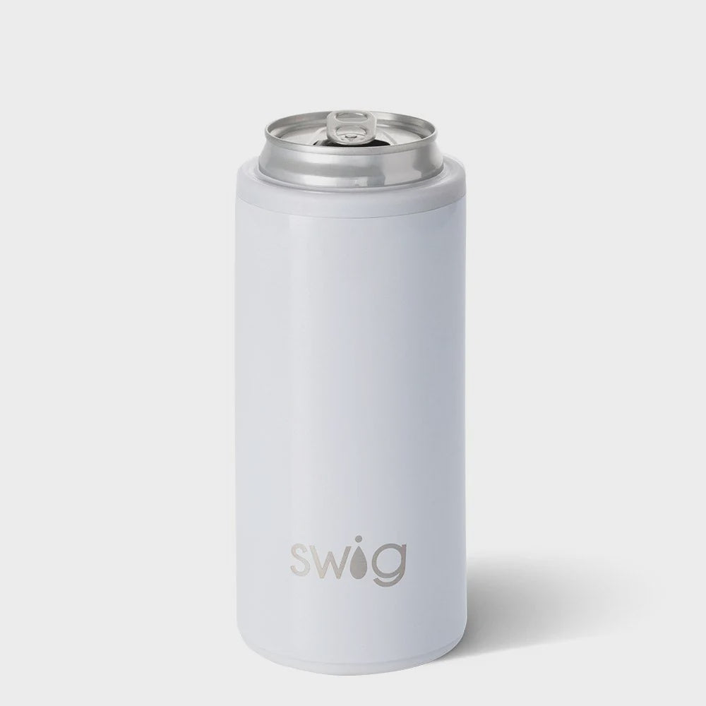 Shimmer Diamond White Skinny Can Cooler - 12oz
